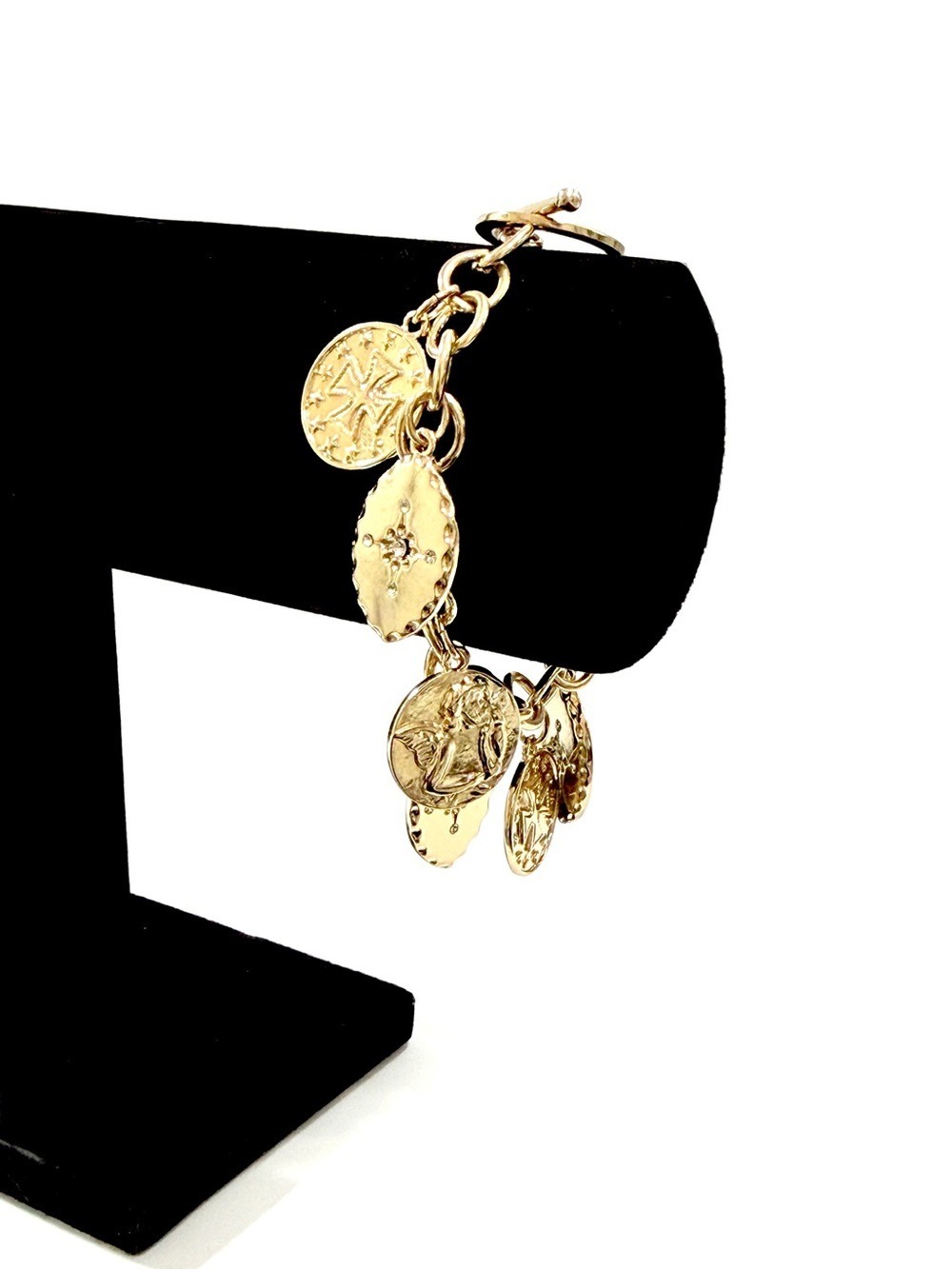 Neiman Marcus | Lee Angel Gold Angel & Cross Charm Bracelet NWT - Picture 7 of 7